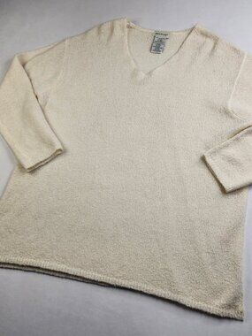 White Stag Women's XL 16/18 Off White Sweater Pullover V Neck Super soft